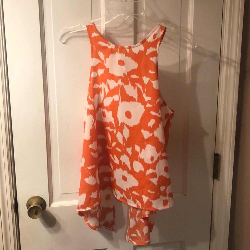 Orange and white tank